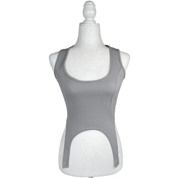 PrettyLittleThing Tops - NWT PLT Pretty Little Thing Shape Gray Crepe Curved Hem Corset Crop Top